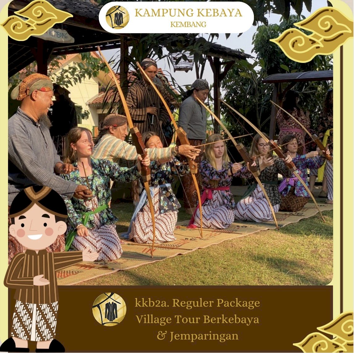 kkb2a. Regular Package Village Tour Berkebaya & Jemparingan ( Gerobak Sapi ) - Kampung Kebaya Kembang